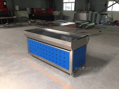 瑞杰厨具蓝色护板的F6款冰台成品下线