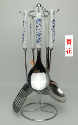 【韩式高档陶瓷厨具六件套装304不锈钢厨房用新婚乔迁礼品工厂直批】价格,厂家,图片,锅铲,揭阳市升华五金塑胶制品-